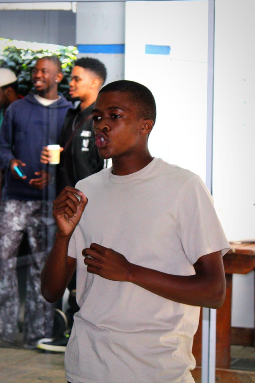 Cwenga Sihle Peter delivering a passionate speech